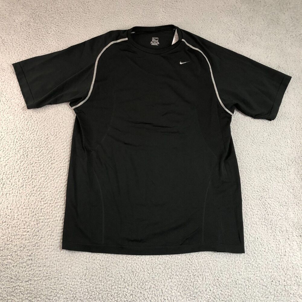 Nike Shirt Men Extra Large Black Logo Sportswear‎ Crew Neck Solid Swoosh Tee